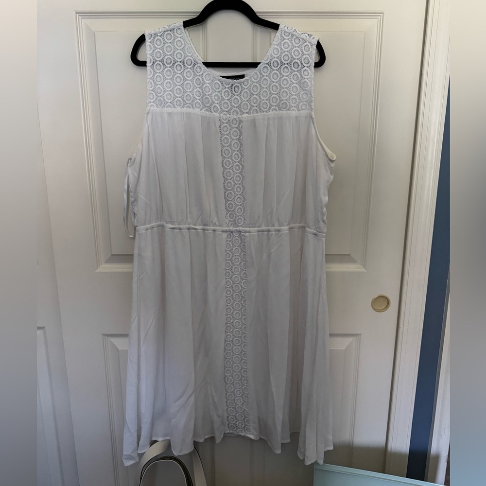 Lane Bryant White Dress Lace Detail Plus Size